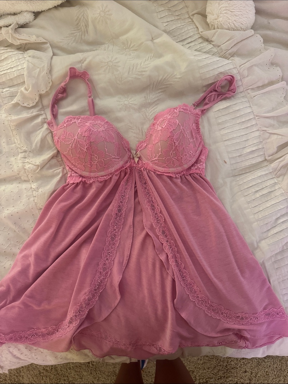 Victoria's Secret Pink Lace Babydoll Chemise